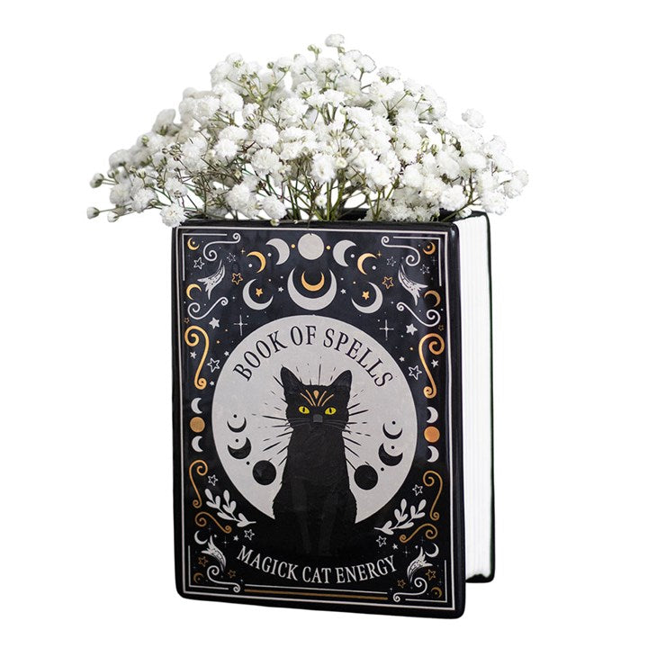 Black Cat Book of Spells vase