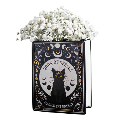 Black Cat Book of Spells vase