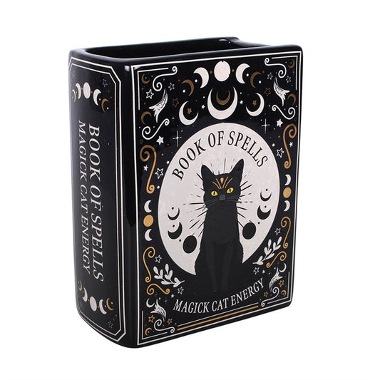 Black Cat Book of Spells vase